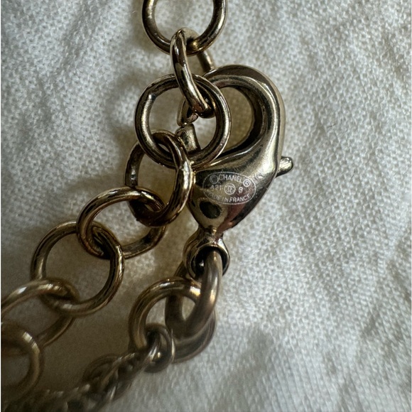 CHANEL Jewelry Chanel Necklace Champagne Gold Wpearls Pink Jewel